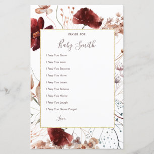 Autumn Wildflowers Prayers for Baby Sign