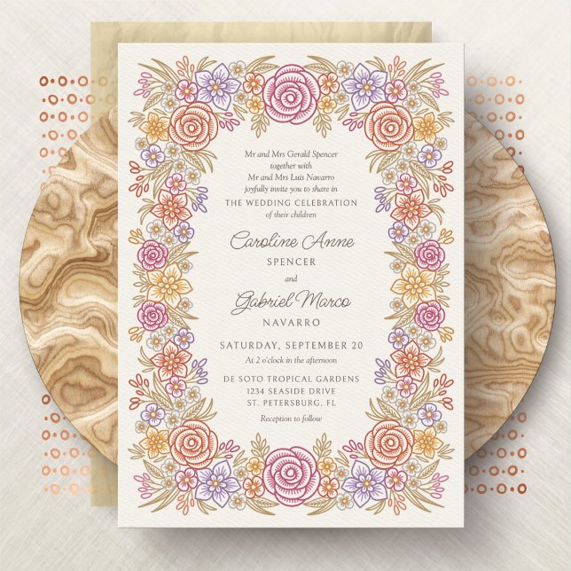 Autumn Wildflowers Whimsical Wedding Invitation (Creator Uploaded)