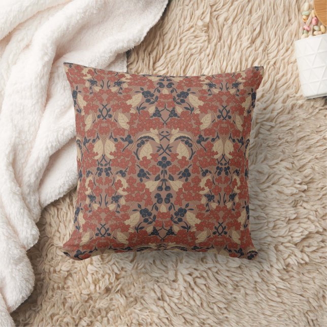 Autumn William Morris Style Pattern Cushion (Blanket)