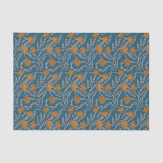 Autumn William Morris Style Pattern Tissue Paper (Front)