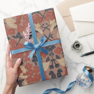 Autumn William Morris Style Pattern Wrapping Paper