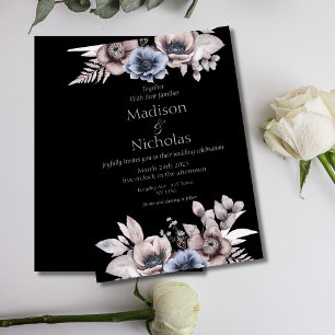 Autumn Winter Floral Dark Wedding invitation