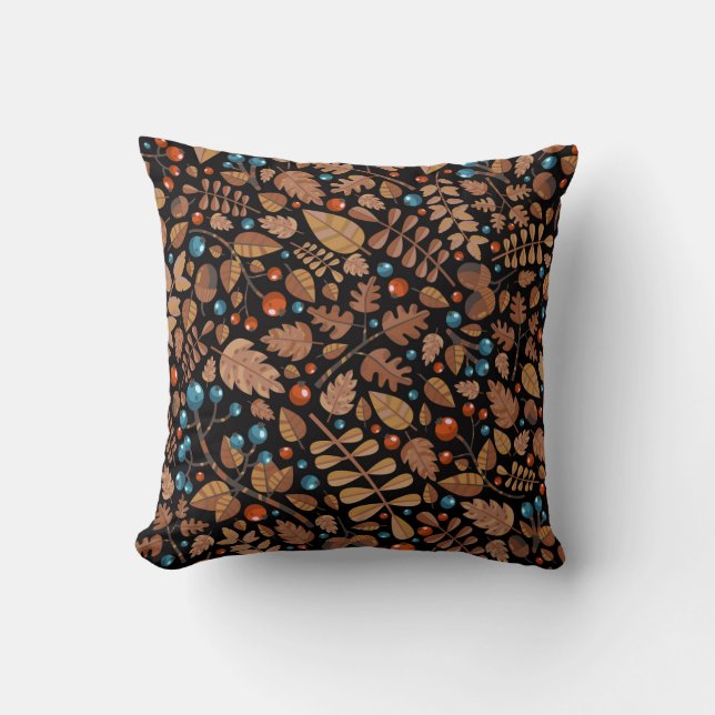 Autumn Winter Plants: Vintage Pattern Cushion (Front)