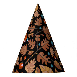 Autumn Winter Plants: Vintage Pattern Party Hat