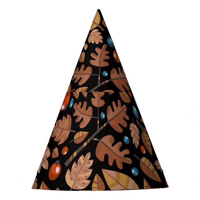 Autumn Winter Plants: Vintage Pattern Party Hat (Front)