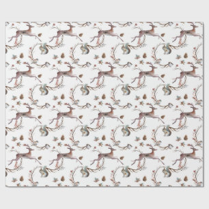 Autumn Winter Woodland Deer Gift Wrapping Paper