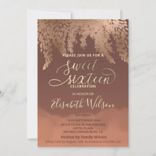 Autumn wisteria cinnamon cantaloupe watercolor invitation