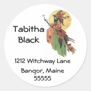 Autumn Witch Address Label Stickers