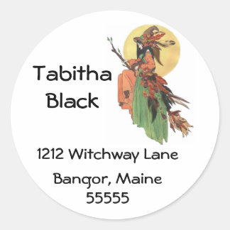 Autumn Witch Address Label Stickers