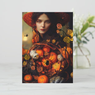 Autumn Witch Halloween Party Invitation