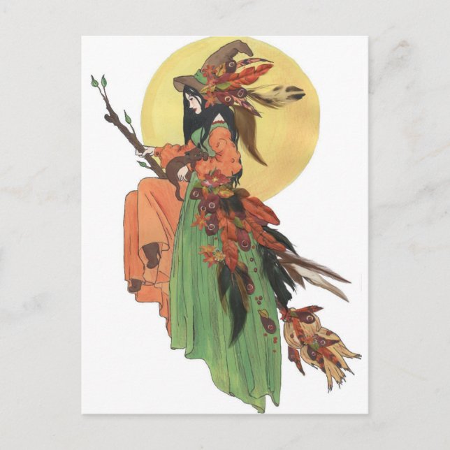 Autumn Witch Postcard (Front)