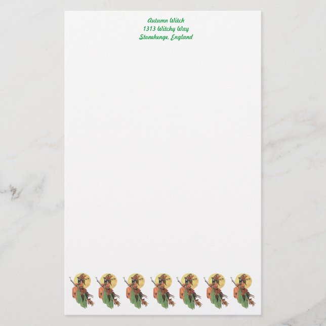 Autumn Witch Stationery (Front)