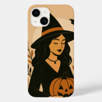 Autumn Witch with Pumpkin | Vintage Halloween