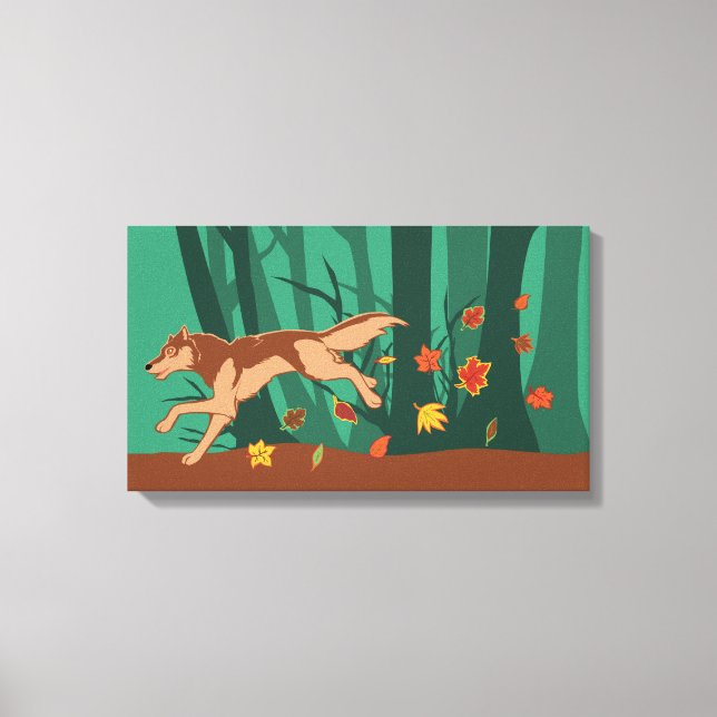 Autumn Wolf Canvas Print (Front)