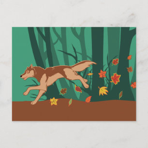 Autumn Wolf Postcard