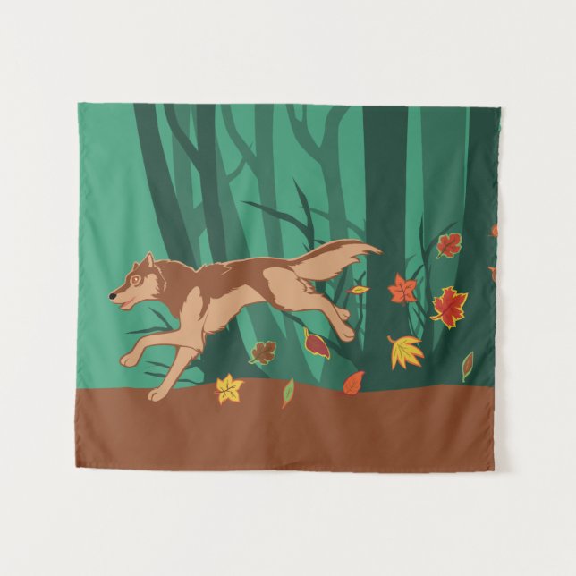 Autumn Wolf Tapestry (Front (Horizontal))