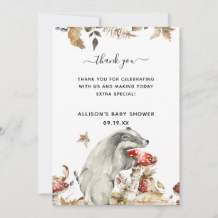 Autumn Woodland Baby Shower Thank You Gift Tags Invitation