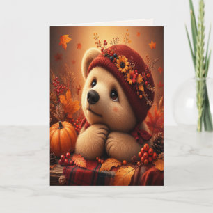Autumn Woodland Bear Card