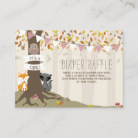 Autumn Woodland Creatures Baby Girl Diaper Raffle