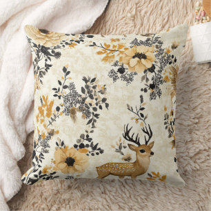 Autumn Woodland Fawn Pattern Cushion