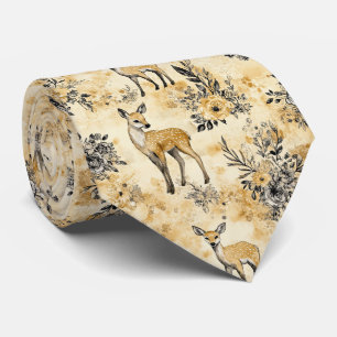 Autumn Woodland Fawn Pattern Tie