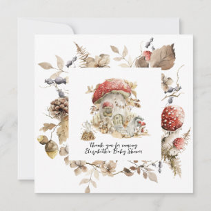 Autumn Woodland Forest Mushroom Baby Shower Invitation