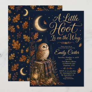 Autumn Woodland Owl Baby Shower Invitation