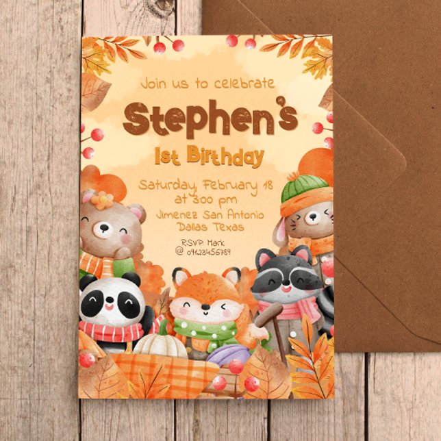 Autumn Woodlands Birthday  Invitation (Creator Uploaded)
