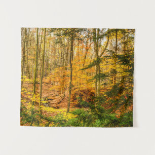 Autumn Woods Forest Trees Nature Small Tapestry