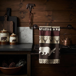 Autumn woods kitchen towel