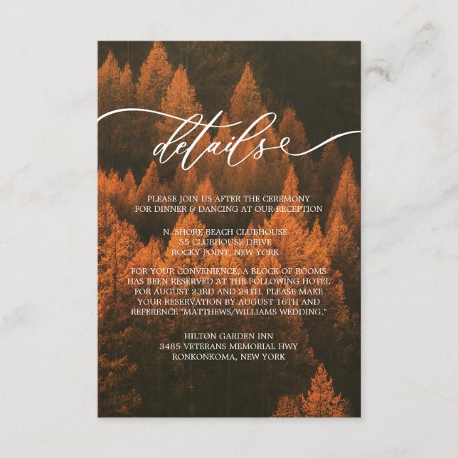 Autumn Woods Minimalist Enclosure Card (Front)