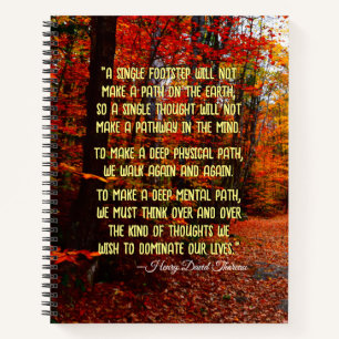 Autumn Woods New Hampshire Motivational Quote Notebook