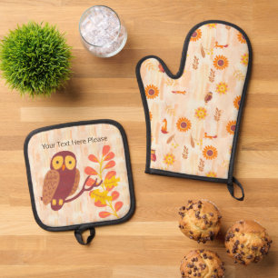 Autumn Woods Oven Mitt & Pot Holder Set