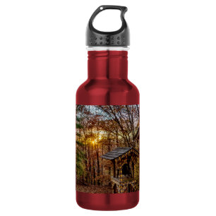 Autumn Woods Sunset Stainless Steel Water Bottle