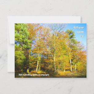 Autumn Woods & Sunshine - Personalised Postcard