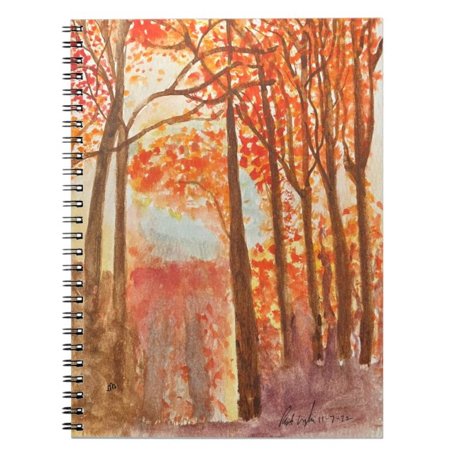 Autumn Woods Watercolor Notebook (Front)