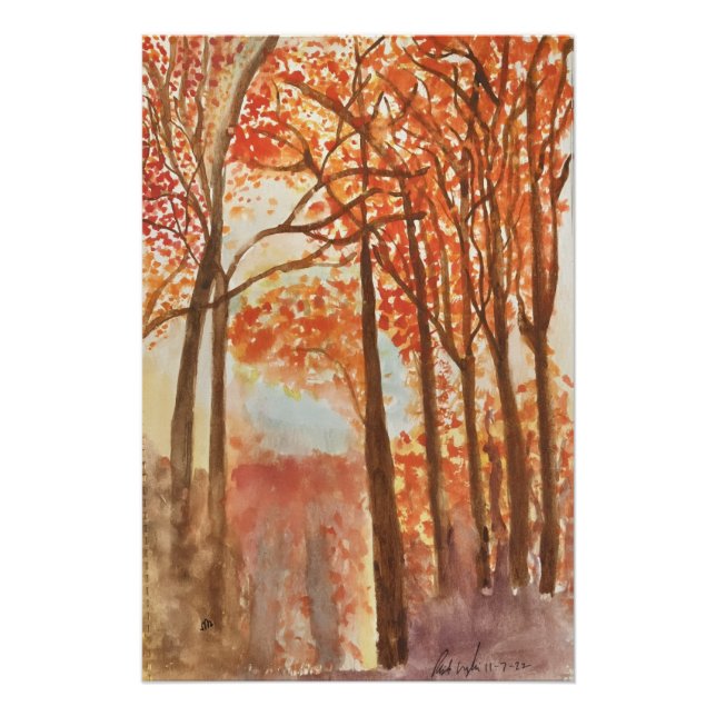 Autumn Woods watercolor Poster (Front)