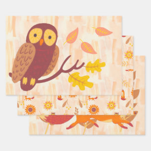 Autumn Woods Wrapping Paper Sheet