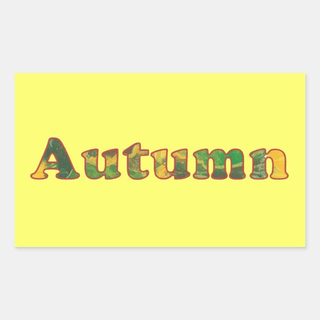 Autumn word in birch leaves Stickers by CherylsArt (Front)