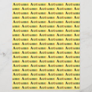 Autumn word of fall leaves, scrapbook paper