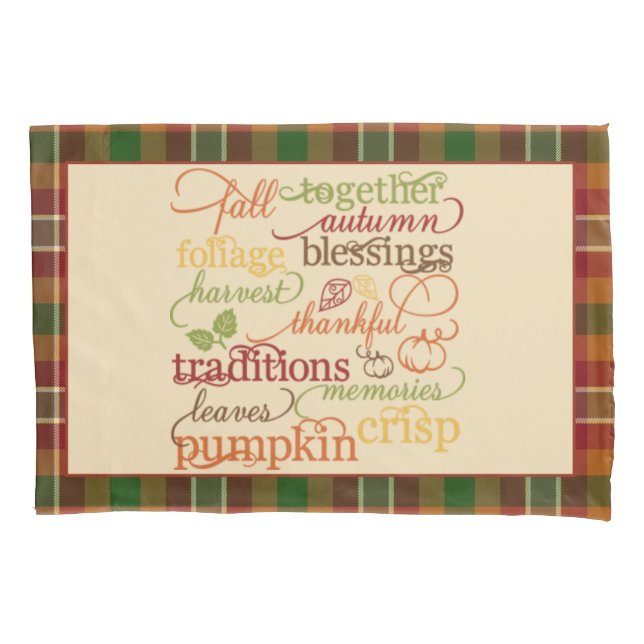 Autumn words  pillowcase (Front)