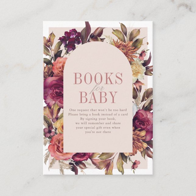 Autumn Wreath Arch Pink Book Request Enclosure Card (Front)