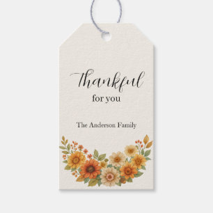 Autumn Wreath – Fall Floral Thanksgiving Gift Tags