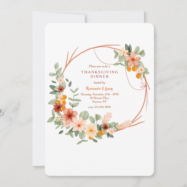Autumn Wreath Invitation (Front)