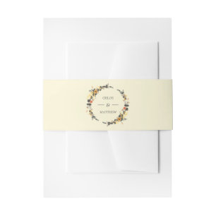 Autumn Wreath Modern Wedding Custom Invitation Belly Band