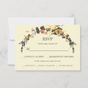 Autumn Wreath   Modern Wedding RSVP meal choice
