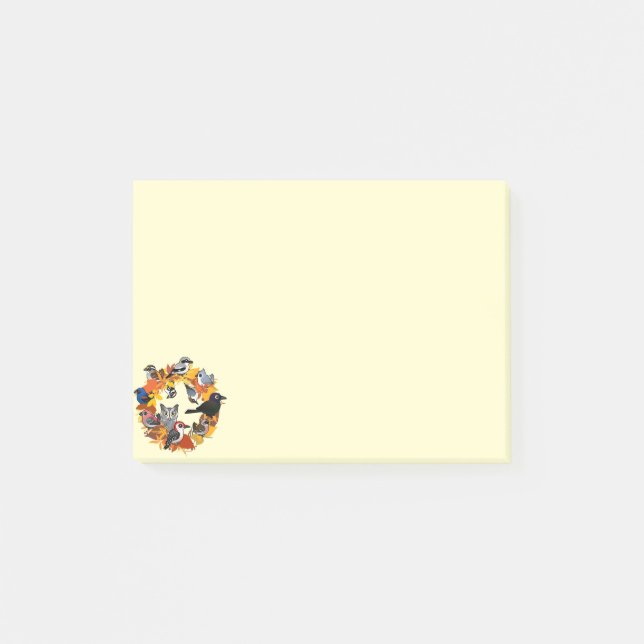 Autumn Wreath of North American Birds Post-it Notes (Front)