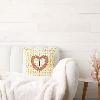 autumn wreath on its bed of leaves cushion