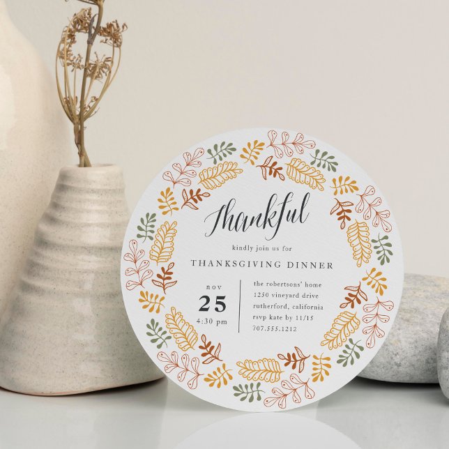 Autumn Wreath | Thanksgiving Dinner Invitation (Creator Uploaded)
