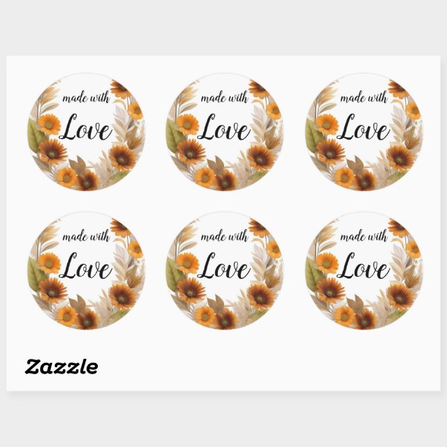 autumn wreath watercolor drawing classic round sticker (Sheet)
